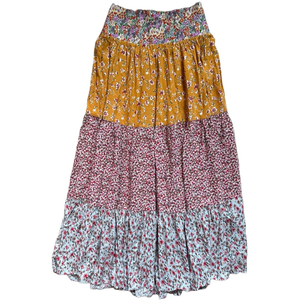 Natural Life Floral Tiered Skirt